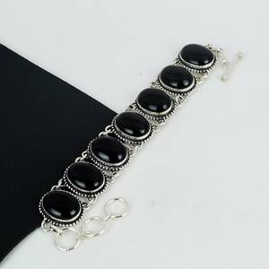Black <b>Onyx</b> Gemstone Handmade <b>Bracelet</b> 925 Sterling Silver Jewelry Unique <b>Bracelet</b> Wedding Anniversary Gifts For Love - Product Image 2