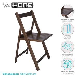 WELL HOME Set di 4 Sedie da Giardino in Noce Nordico 42x47x79cm Eleganti 42x47x79cm - Product Image 2