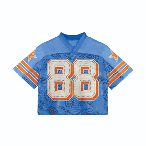 Camiseta de Fútbol Americano Personalizada, Gris Azul, Malla Transpirable de Poliéster, Nombre y Número Personalizados, Uniforme de Equipo - Product Image 5