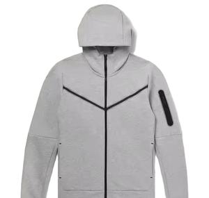 Sudadera con capucha de invierno para hombre, ligera, con cremallera completa, 100% poliéster, forro polar técnico, softshell, efecto lavado a la piedra, con bolsillo en la manga, venta al por mayor y personalizada - Product Image 5