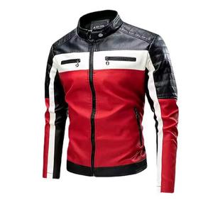 Chaqueta de Cuero Sintético Negra para Hombre, Estilo Motero, con Solapa Negra, Personalizada, de Última Moda para Primavera y Otoño - Product Image 1