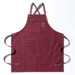 Custom Reusable <b>Waxed</b> <b>Canvas</b> Bib Apron Waterproof Sleeveless Design - Product Image 4