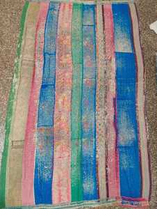 100% algodón hecho a mano Reversible Kantha cosido a mano sostenible Kantha tradicional Vintage hecho a mano Boho Chic Kantha - Product Image 5