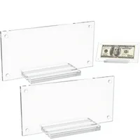 Support magnétique personnalisé en acrylique transparent pour billets de banque, billets de collection, billets, timbres et photographies