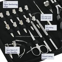 Kit d'outils d'extension de cheveux haut de gamme pince à sertir Micro perle boucle enfileur coupe ciseaux tresse séparateur canard Bill Clips