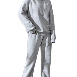 Alta calidad logotipo personalizado algodón polar Joggers mujeres chándales conjuntos transpirable deporte de invierno al por mayor - Product Image 2