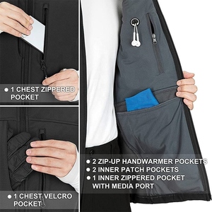 Chaleco polar Softshell táctico para hombre, venta al por mayor, personalizable de fábrica, sublimación de calidad superior, ropa informal transpirable para exteriores - Product Image 5