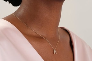 Collar inicial de moissanita para su collar de letras Collares personalizables para hombres Mujeres Regalo para ella - Product Image 3