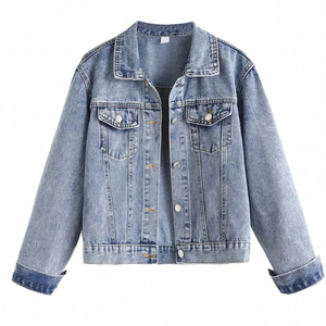 Nouveauté 2024 veste en jean pour femme à prix raisonnable respirant coupe-vent logo personnalisé veste en jean pour femme Service OEM - Product Image 1