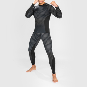 Mejor calidad Rash Guard Bajo MOQ Venta al por mayor Contraste Color Hombres Manga completa Spandex/Poliéster UV Bulk OEM Compresión Rash Guard - Product Image 6