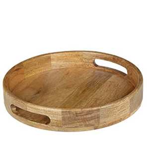 Vente chaude Grand Plateau De Service Double En Bois D'acacia Fabriqué À La Main Laque Finition Servir Fruits Secs Légumes Cuisine Salon - Product Image 1