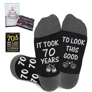 Amosking – chaussettes pour hommes, cadeaux pour 70e <span class=keywords><strong>anniversaire</strong></span>, pour <span class=keywords><strong>homme</strong></span> de 70 ans, imprimé lettres 3D Pop, Jacquard - Product Image 1