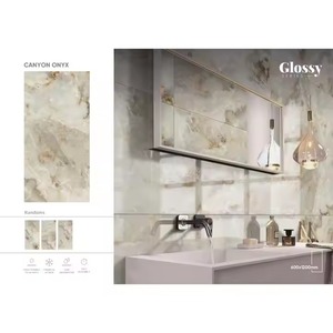 Carreaux de sol et de mur en céramique vitrifiée Carara gris brillant et doré Foshan 600x1200mm Usage intérieur - Product Image 2