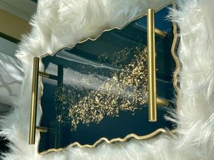 Bandejas de Resina Ecológicas Hechas a Mano con Diseño de Ángel, Asa de Metal, para el Hogar, Comedor, Ocasiones Festivas, Decoración de Bodas, Multifuncionales - Product Image 3