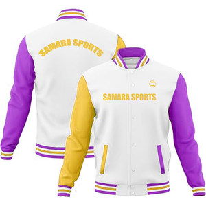 OEM personalizado hombres Letterman Varsity chaquetas cálido invierno béisbol bombardero mangas de cuero Chenille bordado Logo tela Varsity - Product Image 1