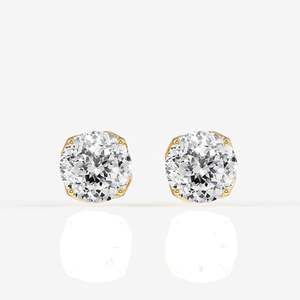 Certified Sterling <b>Silver</b> <b>Stud</b> Earrings Portuguese Cut Moissanite Diamond Twisted Unique and Elegant Jewelry - Product Image 1