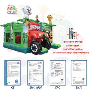 Circuito Obstáculos Inflable Comercial Tema Safari Jungla con Tobogán 3D Animal Combo para Niños - Product Image 5