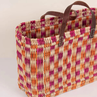 Vintage Çok Renkli El Dokuması Hasır Polyester Orta Boy Katlanabilir Karikatür Çanta Seti 3 Parça Yaz Plaj Piknik Alışveriş Çantası Omuz Çantası