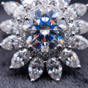 Elegante anillo floral con circonitas cúbicas (CZ) en forma de marquesa y halo de rayos de sol, con engaste de puntas y acabado en oro blanco, joyería llamativa para mujer. - Product Image 2