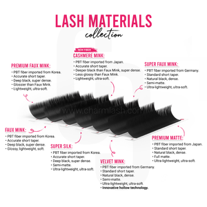 CharmLash, las pestañas de visón de terciopelo más vendidas, extensiones de pestañas mate de terciopelo de fibra PBT alemana, pestañas individuales de terciopelo personalizadas - Product Image 6