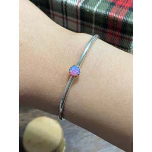 Navajo Pink <b>Opal</b> & Sterling Silver Cuff <b>Bracelet</b> Handmade Fashion Accessory - Product Image 2