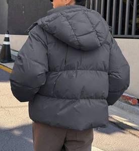 Chaqueta Acolchada Gruesa Bordada Transpirable de Invierno Estilo Casual Diseño Burbuja Impermeable con Cremallera de Lona para Mujer - Product Image 3