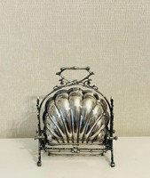 Messing Isolierte Dampfbarer Faltbarer Kekskasten Art Deco Muscheldesign-Ständer mit Griff für Heimdekoration oder Servieren