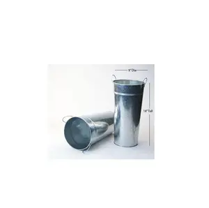 Flower Bucket Home Garden Decorative Hot Sale Metal Galvanized Flower Pot <b>Set</b> of Two Galvanized Planter Indoor Outdoor - Product Image 1