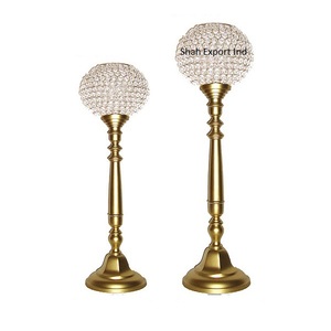 Centros de mesa de boda de cristal portavelas con globo de cristal votivo brillante acabado de lujo hecho a mano T soporte de luz - Product Image 1