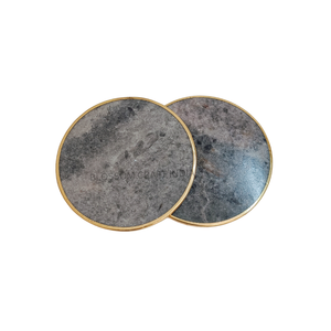 High-Quality <b>Marble</b> <b>Coaster</b> Gold Brass Rim Resin Epoxy Wood Square Cup <b>Coaster</b> slices set for Christmas Gift present - Product Image 4