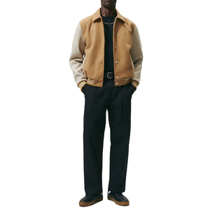 แจ็กเก็ตเบสบอลวิทยาลัยขนสัตว์ของผู้ชายแบบกำหนดเองสไตล์ปกตั้งสำหรับฐานวิทยาลัยฤดูหนาวแจ็คเก็ตสำหรับผู้ชาย - Product Image 5