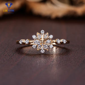 Lab-Stone Party Wear Bague en diamant 0.167 TDW Round Cut Rose Gold Couleur EF-VS - Product Image 1