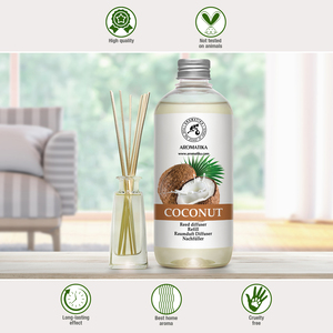 Aromatika Exotic Coconut Aroma <b>Diffuser</b> Refill Liquid 500ml Long Lasting <b>Room</b> Fragrance Reed <b>Diffuser</b> Oil - Product Image 3