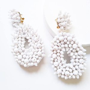 ต่างหูลูกปัดต่างหูเม็ดเล็กสำหรับผู้หญิงต่างหูเม็ดกลมลูกปัดหลากสีแบบห้อยทำมือสำหรับผู้หญิงและเด็กผู้หญิง - Product Image 5