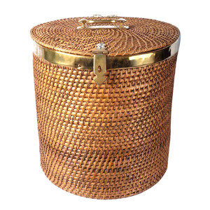 Living Room Vintage Style Natural Seagrass Laundry <b>Basket</b> Woven Material Water Hyacinth <b>Baskets</b> for Cloth Storage Bamboo - Product Image 3