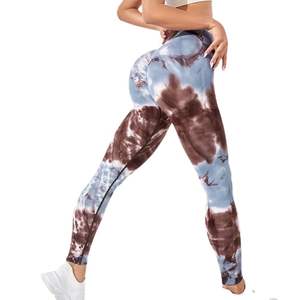 กางเกงเลกกิ้งเอวสูงสำหรับผู้หญิงกางเกงกีฬากางเกงลายพรางมัดย้อมผ้ารัดเอวยางยืดแฟชั่นสำหรับออกกำลังกายวิ่ง - Product Image 3