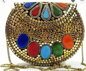 Bolso de mano de fiesta de piedra de mosaico elegante bohemio 2025, bolso de noche portátil y elegante al mejor precio de Luxury Crafts - Product Image 3