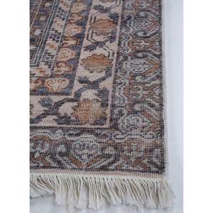 Alfombra de Lana Anudada a Mano Azul Viscaya AKWL-3092, Patrón Geométrico Rectangular, Alfombra para Pasillo o Sala de Estar, 9x12 Pulgadas, para Decoración del Hogar - Product Image 4