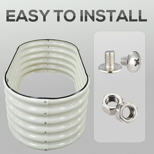 เครื่องประดับสวนทำจากเหล็กชุบสังกะสีรูปวงรียกสูงง่ายสำหรับสวนกลางแจ้งในบ้าน - Product Image 4