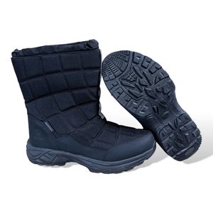 Stivali da neve invernali taglia 9-10 da donna impermeabili e caldi foderati antiscivolo al ginocchio per la stagione autunnale con soletta in lana PU - Product Image 3