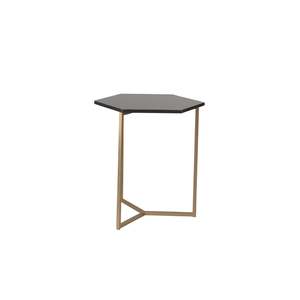 Hexa Shape Marble Iron Made With 3 Legs Center <b>Table</b> Home Office 16 X 16 X 20 Inches Black <b>Gold</b> 11 Original Indian Manufacture - Product Image 3