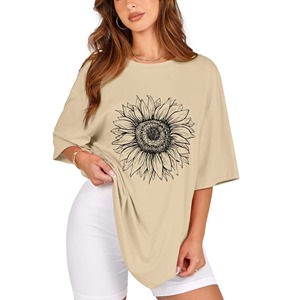 T-shirts imprimés en coton et polyester 100% en gros, t-shirts personnalisés pour femmes, impression de t-shirts vierges - Product Image 4