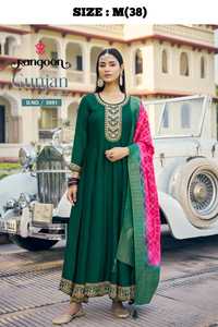 Precioso DISEÑO DE Bollywood de seda con bordado trabajo Kurti Pant y Dupatta suministro de fábrica al por mayor de Surat - Product Image 2