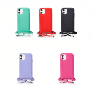 Funda para iPhone 16 Pro con Correa de Cuello - Estilo Original - Turquesa, Negro, Rojo, Morado, Rosa - Product Image 1