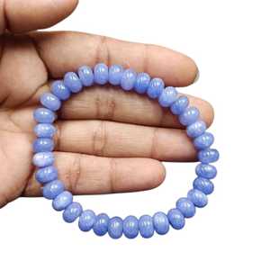 Tanzanite Quartz Gemstone Bracelet 8mm Perles Naturelles Stretch Élastique Bijoux Faits À La Main pour Femmes Hommes Tendance Design Mondial - Product Image 1