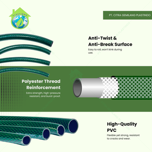 Tuyau d'arrosage en PVC vert durable haute pression 3 couches 5/8 pouce 2 mm d'épaisseur 100 m anti-moisson flexible avec poignée télescopique pour usage agricole - Product Image 5