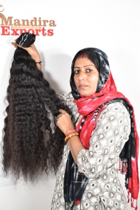 Nautral 100% faisceaux de cheveux humains vierges bon marché non transformés cuticule bouclée alignée temple indien Extensions de cheveux humains - Product Image 4