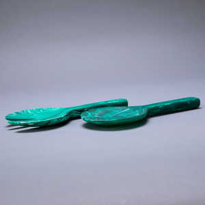 Juego de cuchara y tenedor para ensalada de resina hecho a mano duradero, utensilios de cocina con estilo seguros para alimentos respetuosos con el medio ambiente para uso en el comedor del hotel en casa - Product Image 6