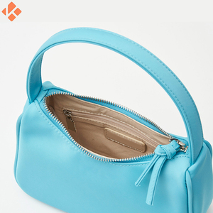 Bolso de mano de cuero PU para mujer de último estilo Vintage con cremallera PK sólida bolsos de mano de compras de etiqueta privada de cuero genuino - Product Image 6