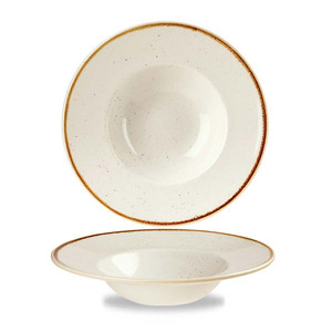 Assiette blanche en céramique Churchhill pour pâtes, motif moucheté Stonecast Swhsvwbm 24 cm, fournitures hôtelières et traiteur, vaisselle en gros - Product Image 1